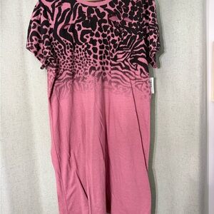 Torrid LoveSick Pink and Black Distressed Dress